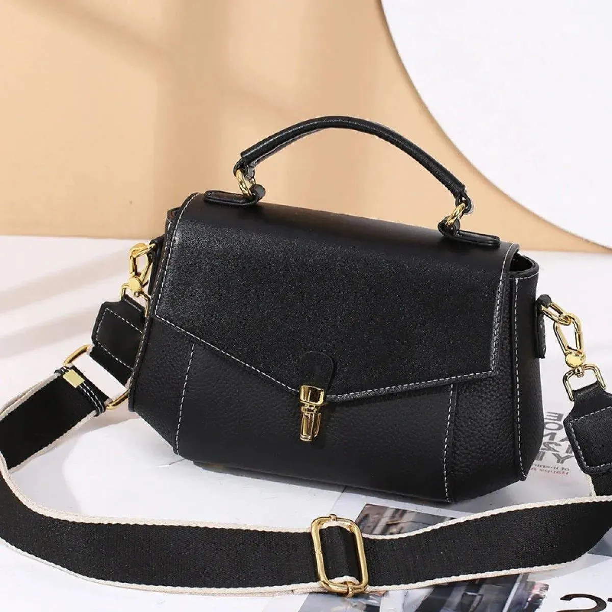 Patchwork Shoulder Bag Zipper Handbag