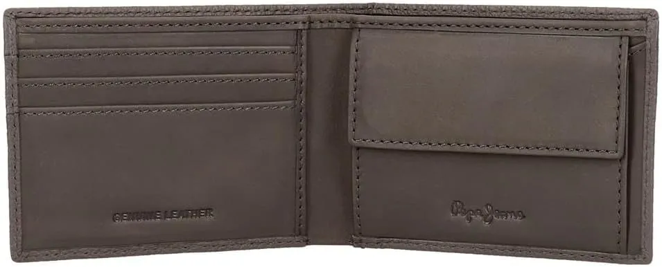 Pepe Jeans Checkbox Horizontal Wallet with Coin Purse, One Size, Grey, One Size, Horizontal Wallet with Coin Purse