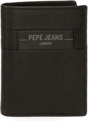 Pepe Jeans Checkbox Vertical Wallet with Coin Purse, One Size, Black/White, One Size, Vertical Wallet with Coin Purse
