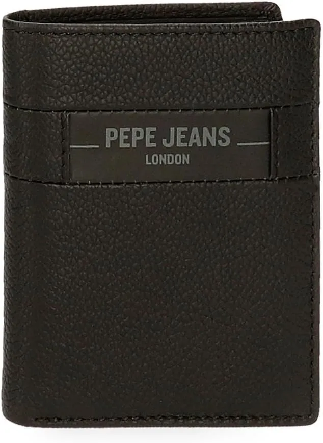 Pepe Jeans Checkbox Vertical Wallet with Coin Purse, One Size, Black/White, One Size, Vertical Wallet with Coin Purse