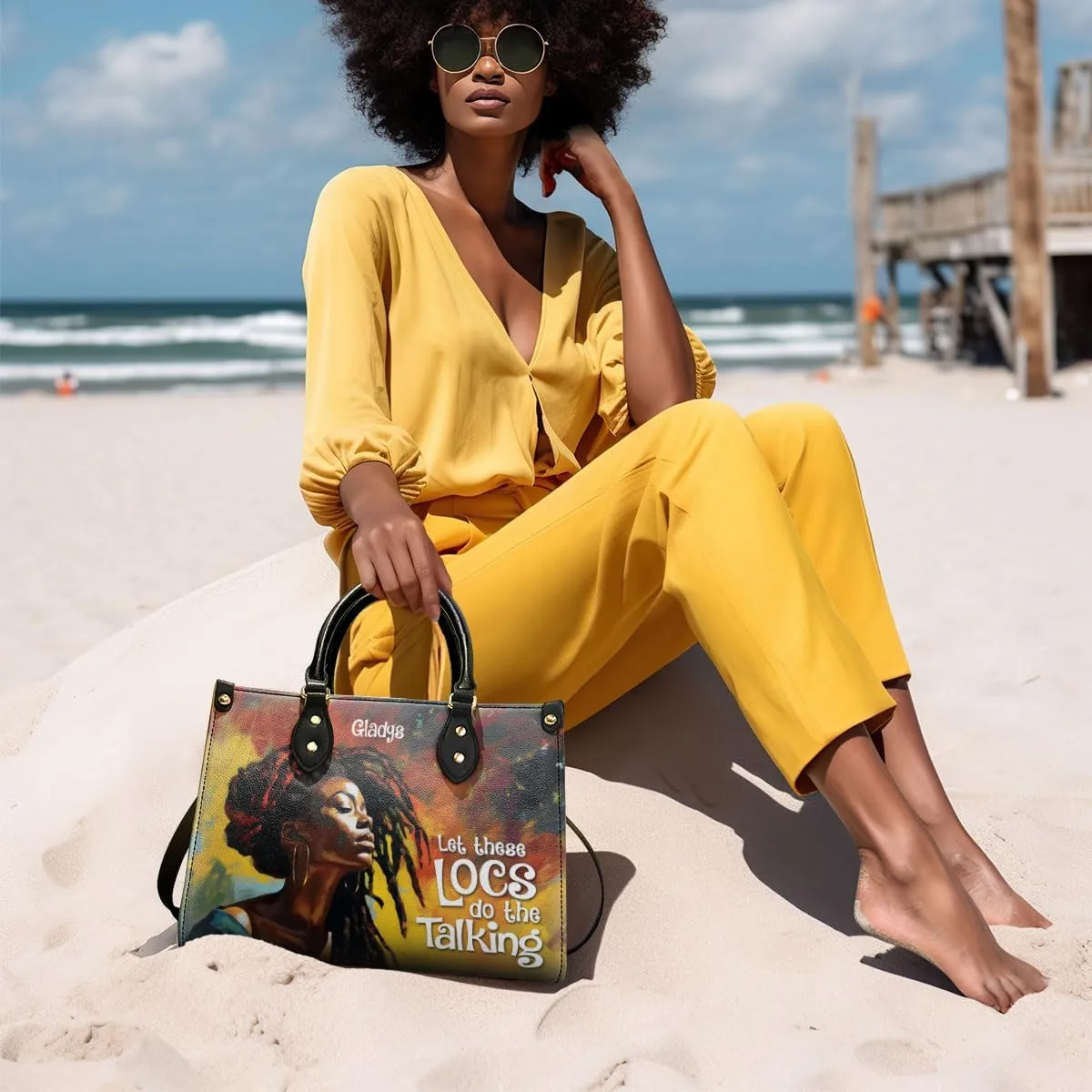 Personalized Leather Handbag For African American - Christmas Gifts For Women For Black Women