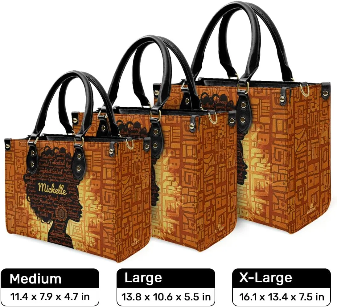 Personalized Leather Handbag For African American - Christmas Gifts For Women For Black Women