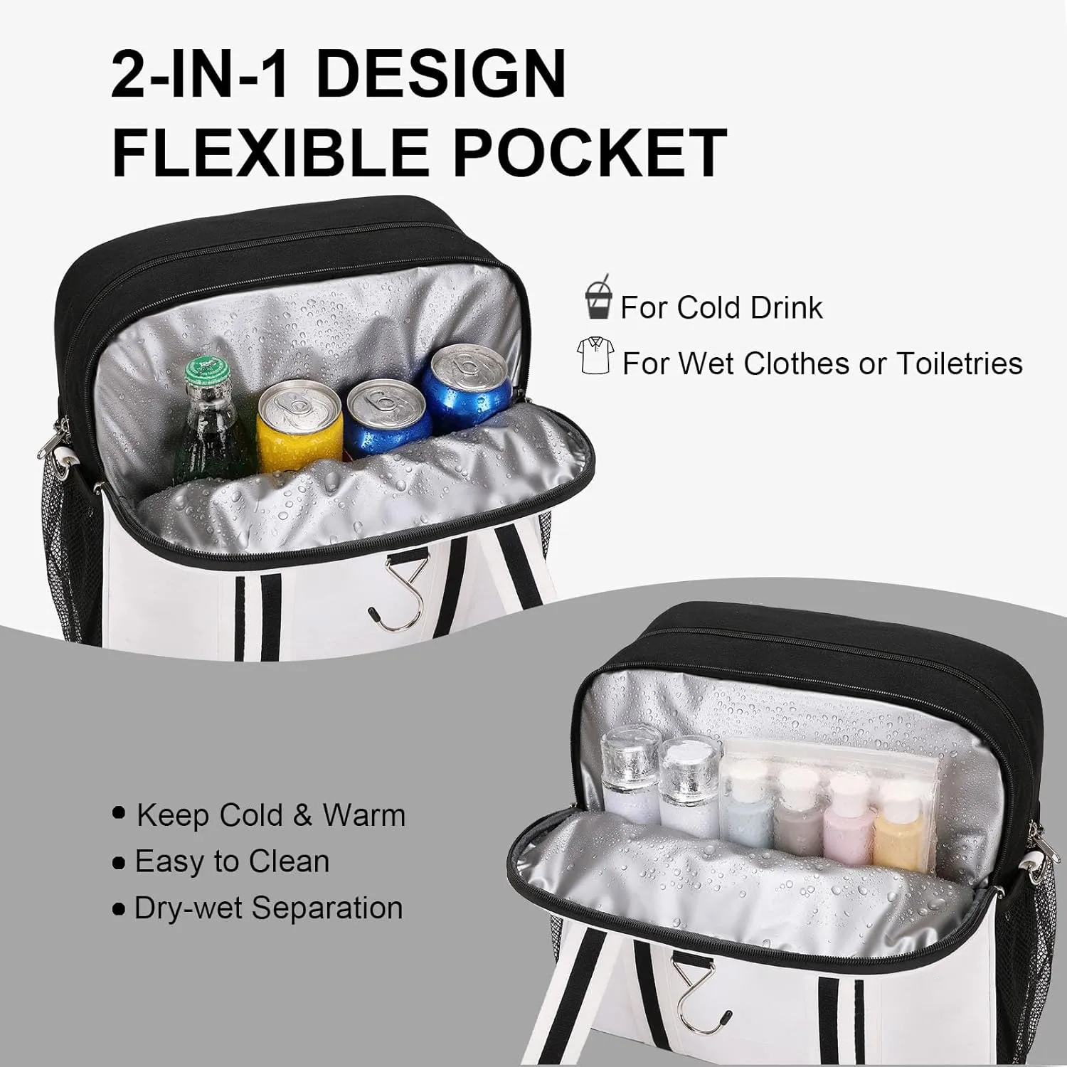 Pickleball Bag, Pickleball Bags for Women Men Teens with Waterproof Pocket & Fence Hook, Pickleball Tote Bag