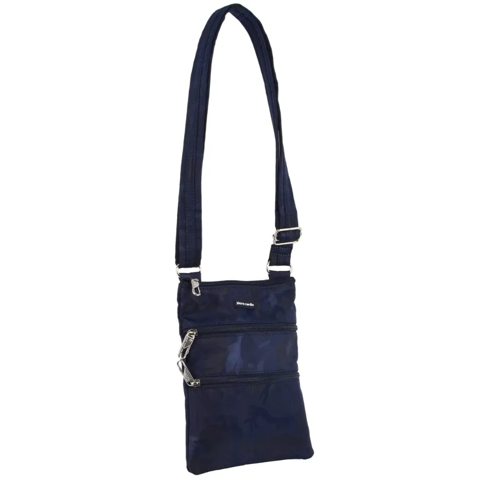 Pierre Cardin Nylon Anti-Theft Cross Body Bag in Navy-Camo