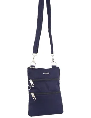 Pierre Cardin Nylon Anti-Theft Cross Body Bag in Navy