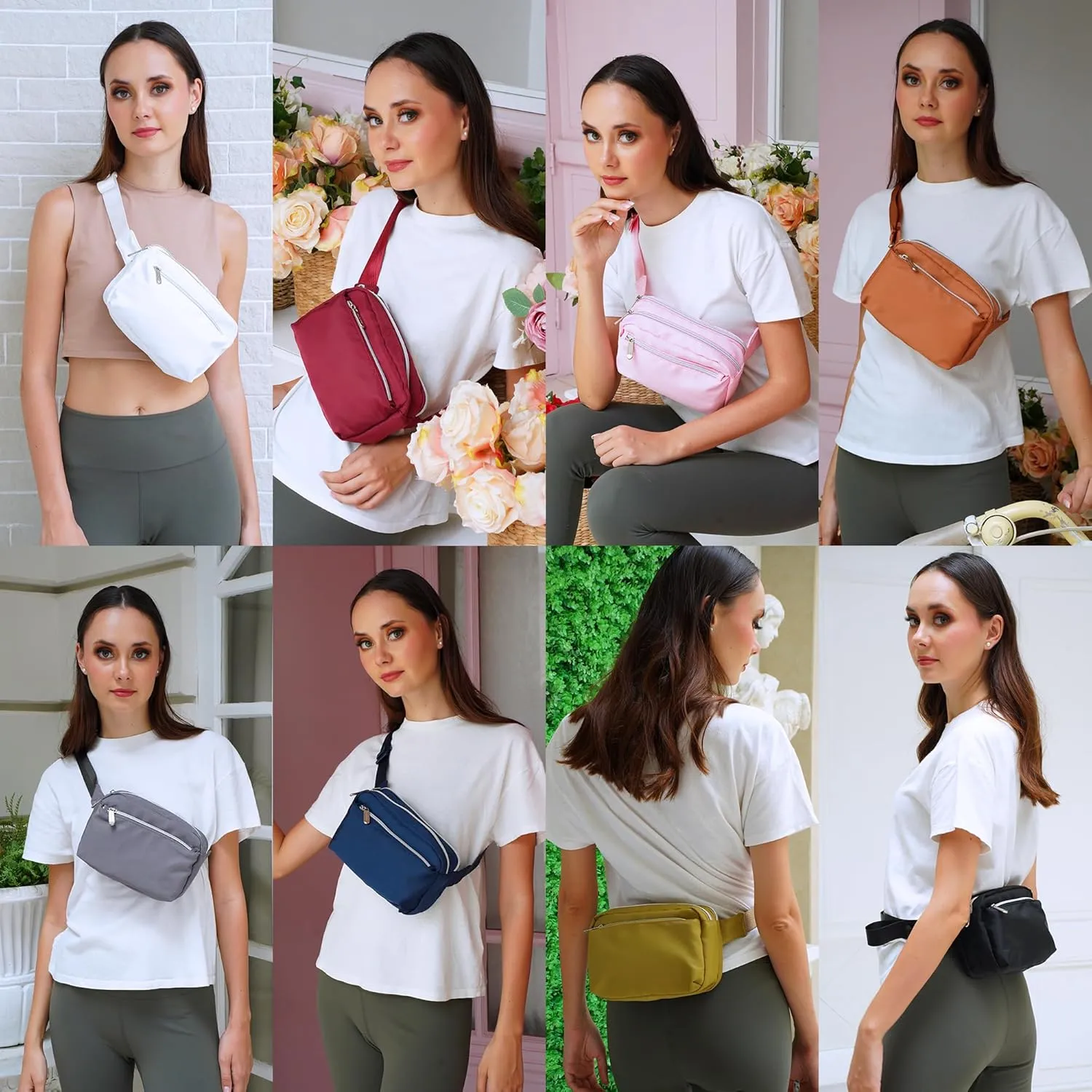 Pink Crossbody Belt Bag for Women – Stylish Fanny Pack, Functional and Fashion Waist Packs for Travel, Festivals, and Everyday Use