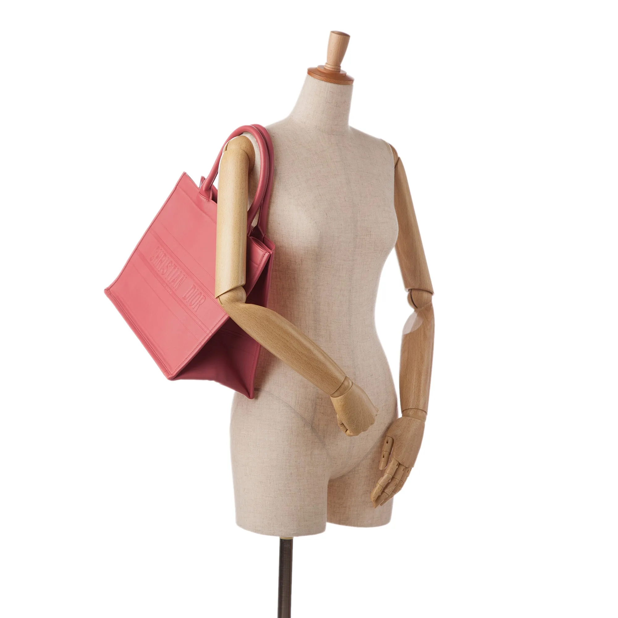 Pink Dior Medium Embossed Book Tote