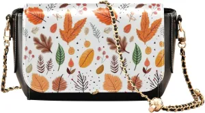 Pink Roses with Leaves Women's Shoulder Bag, Leather Crossbody Bags for Women