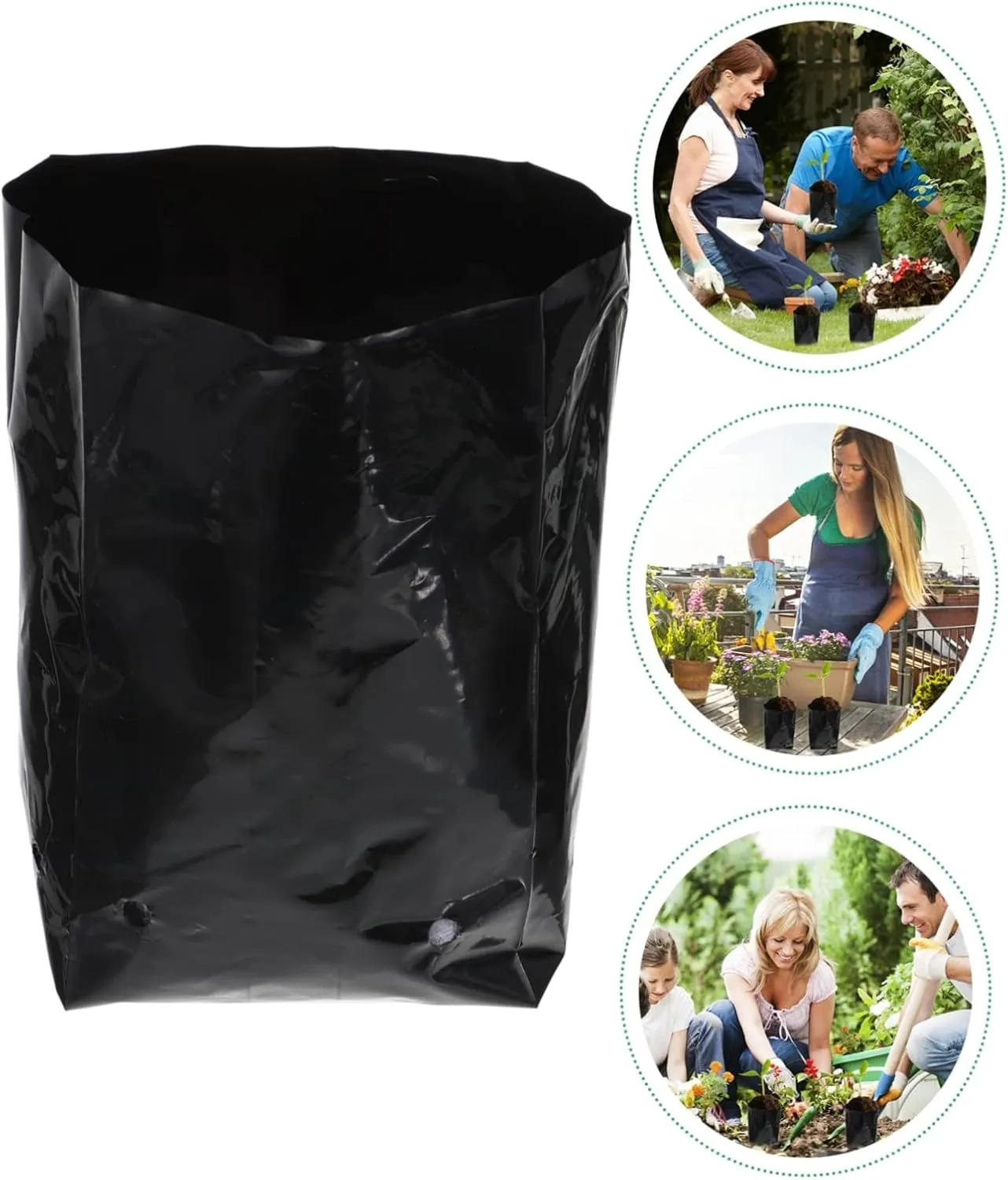 Plant Nutrition Bag 100pcs Black Plastic Nursery Seedling Grow Bags Sturdy Breathable Permeable No Need to Remove for Transplanting for Garden Use