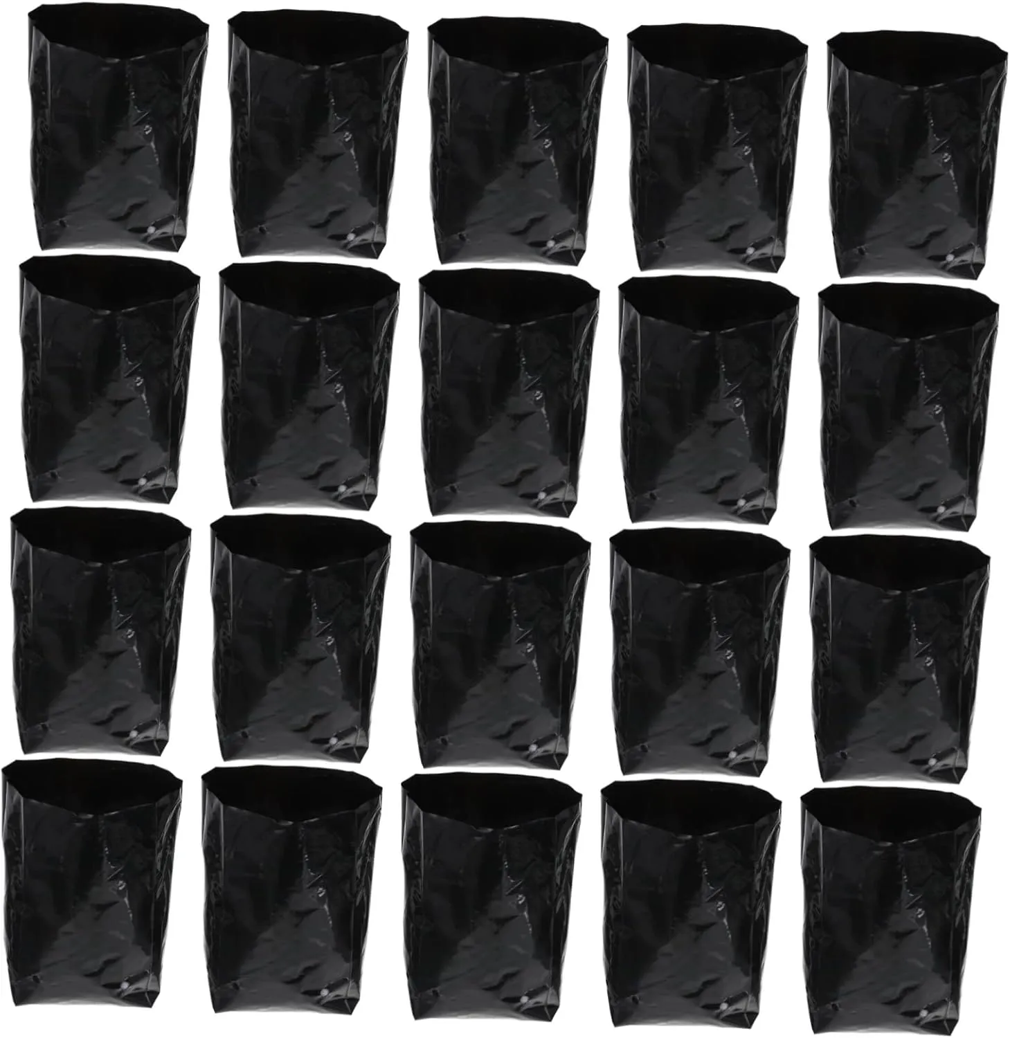 Plant Nutrition Bag 100pcs Black Plastic Nursery Seedling Grow Bags Sturdy Breathable Permeable No Need to Remove for Transplanting for Garden Use