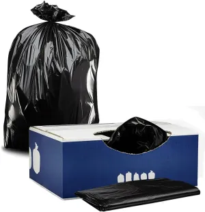 Plasticplace 44 Gallon Trash Bags │1.5 Mil │ Black Rubbermaid Compatible Garbage Can Liners │ 38" x 46" (100 Count)
