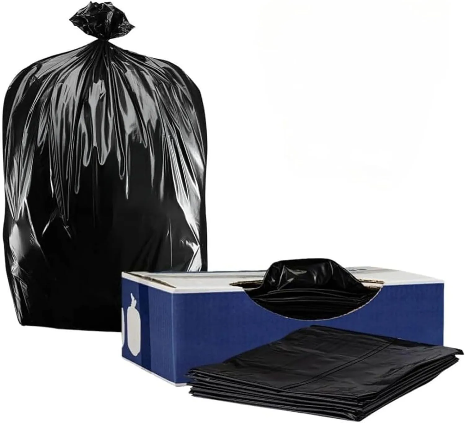 Plasticplace 55-60 Gallon Trash Bags │ 1.2 Mil │ Black Heavy Duty Garbage Can Liners │ 38” x 58” (50 Count)