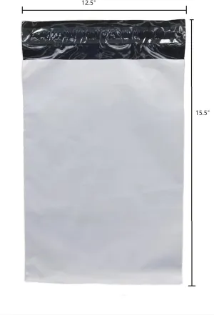 Poly Mailers 12X15.5 Inch White 100 Pack Shipping Bags #5 Strong Mailing Envelopes for Small Business, Packing Supplies. Waterproof and Tear-Proof Mailing Bags 2.1 Mil Thick