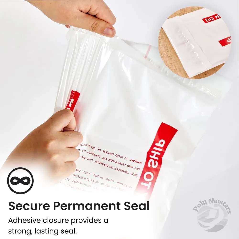 Poly Mailers 6x9 Inch (1000 Count) with Suffocation Warning - 2 Mil Semi Frosted Poly Bags for Package Privacy - Permanent Adhesive FBA Compliant for Packaging Clothes, Shirts and More