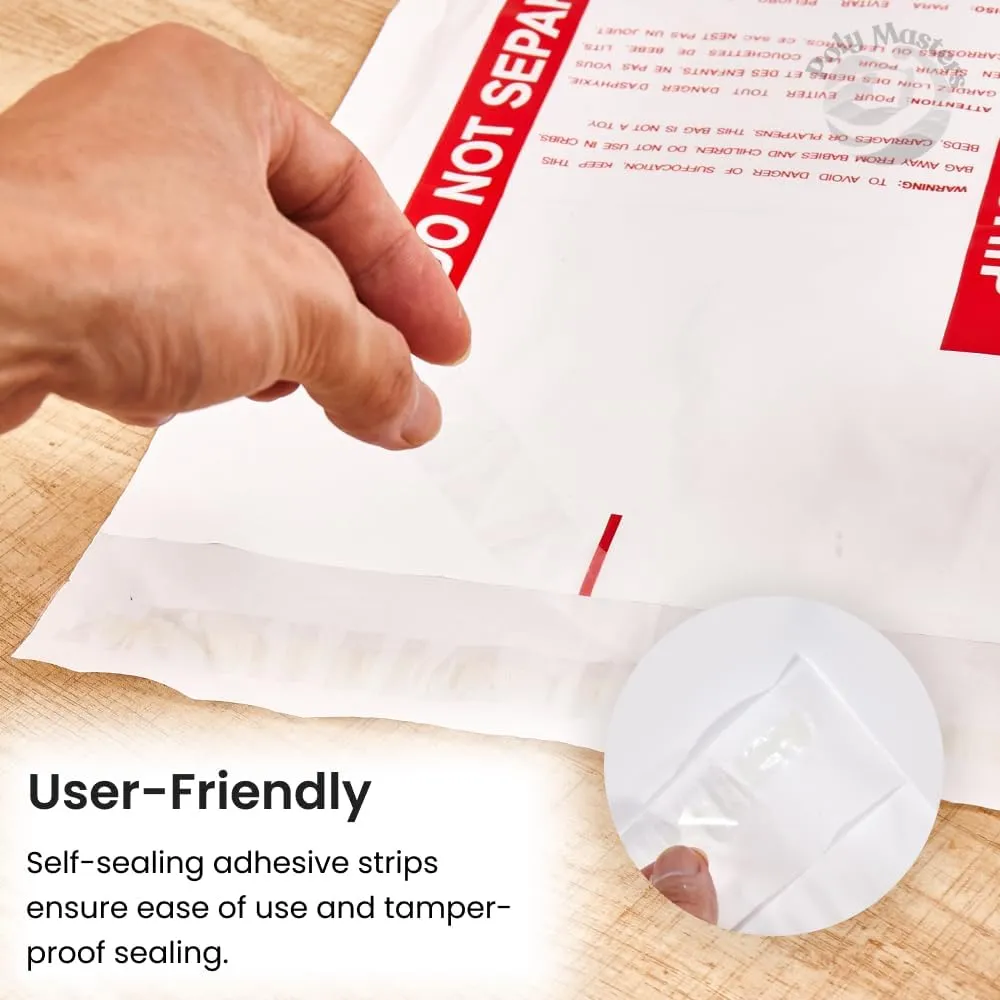 Poly Mailers 6x9 Inch (1000 Count) with Suffocation Warning - 2 Mil Semi Frosted Poly Bags for Package Privacy - Permanent Adhesive FBA Compliant for Packaging Clothes, Shirts and More
