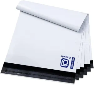 POLYSELLS Poly Mailers Shipping Envelopes, Strong Adhesive Sealing, Waterproof, and Tear-resistant Postal Mailing Bags for Clothing, Books, and Accessories (White, 14.5x19 Inch, 100 pcs)