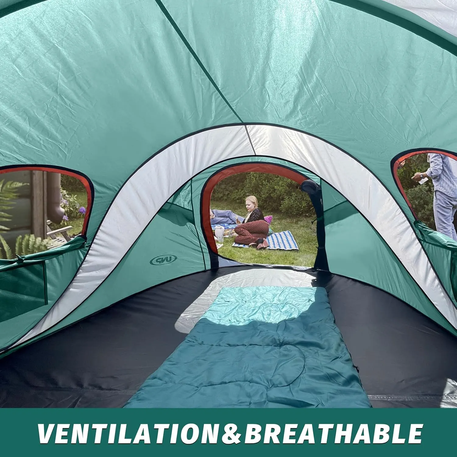 Pop-up Tent, 3 Person Camping Tent, Instant Portable Beach Tent, Easy Pop Up Shade Tents 2 Doors for Camping Hiking & Traveling with Carrying Bag
