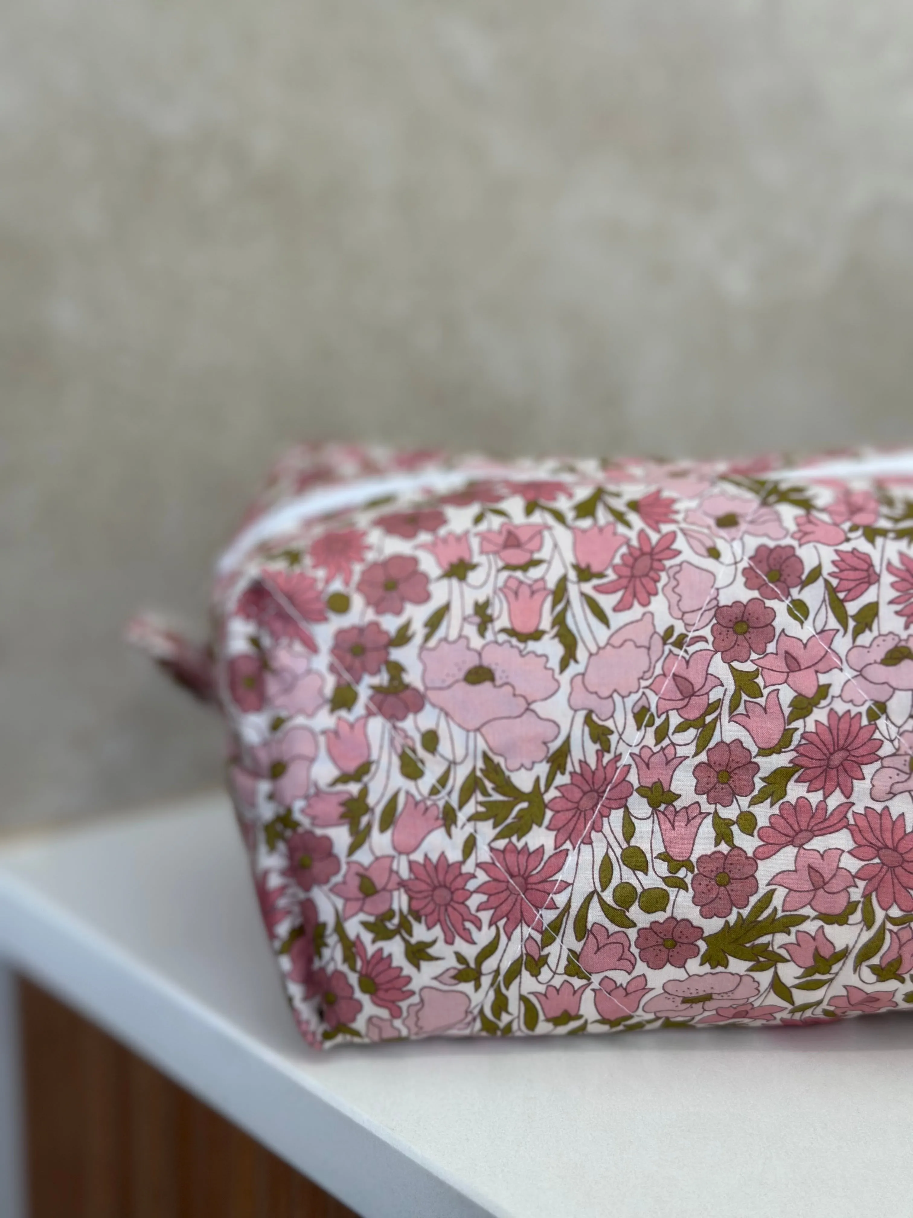 Poppy & Daisy Purple Liberty   Pink Gingham Bag