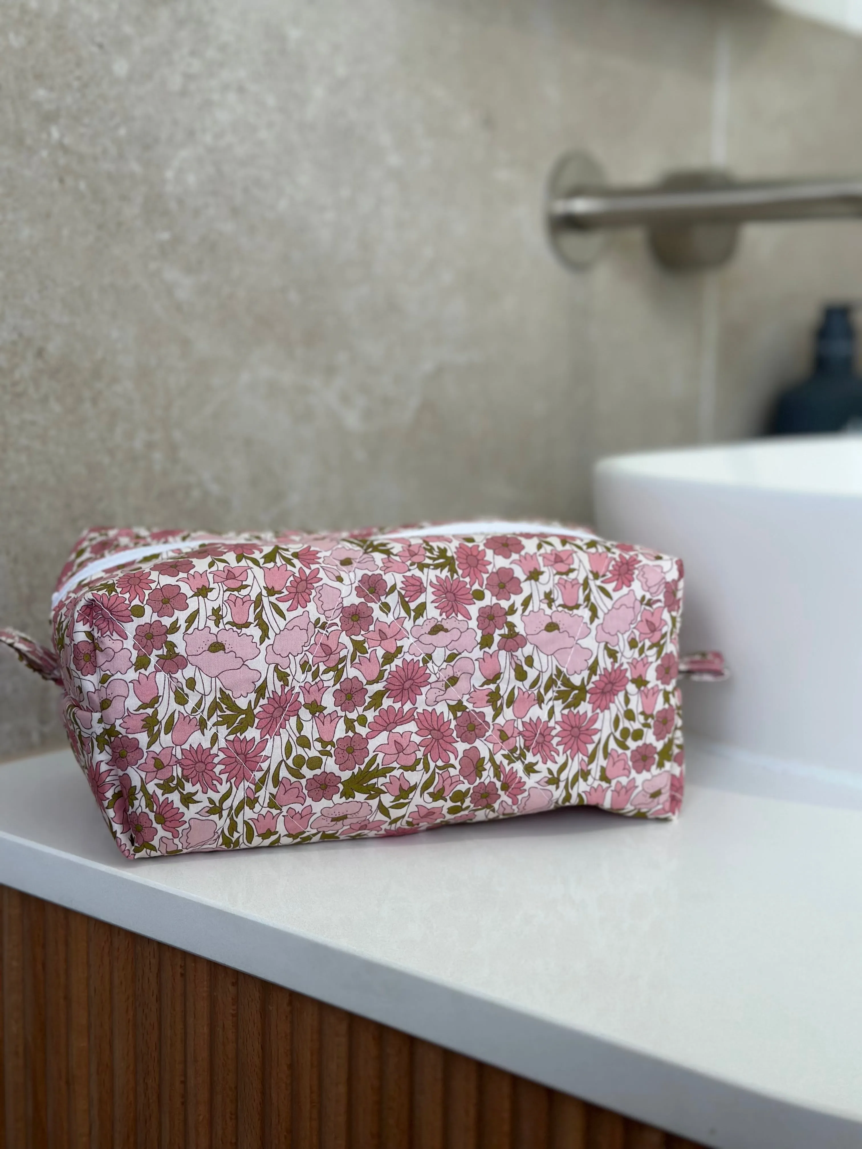 Poppy & Daisy Purple Liberty   Pink Gingham Bag