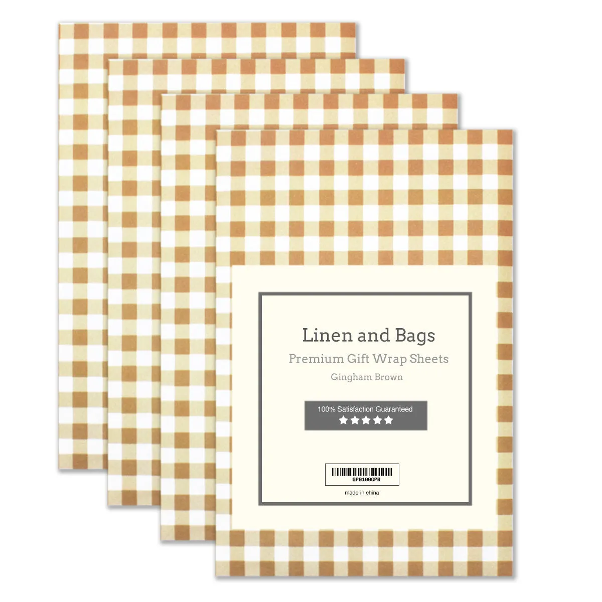 Premium Gingham Wrapping Paper Gift Sheets 20" x 28"