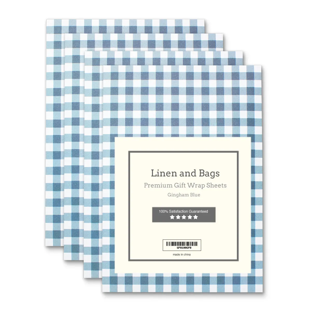 Premium Gingham Wrapping Paper Gift Sheets 20" x 28"