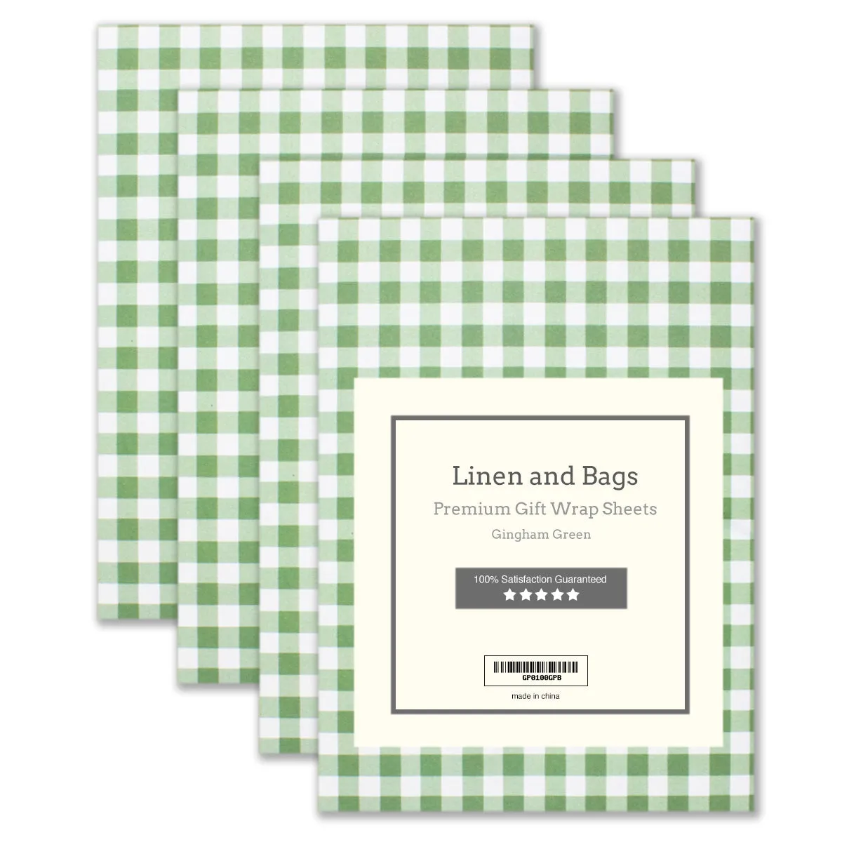 Premium Gingham Wrapping Paper Gift Sheets 20" x 28"