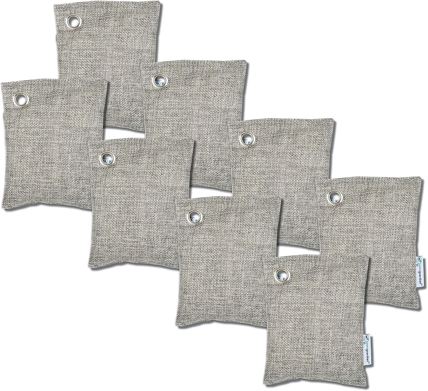 PureGuardian CB100 Bamboo Charcoal Air Purifying Bag, Eco-Friendly, Naturally Absorbs Odors, Excess Moisture and Pollutants, 100g, 8-Pack, Gray