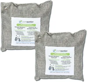 PureGuardian CB500 Bamboo Charcoal Air Purifying Bag, Eco-Friendly, Naturally Absorbs Odors, Excess Moisture and Pollutants, 500g, 2-Pack, Gray