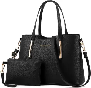 Purses and Handbags for Womens Satchel Shoulder Tote Bags Wallets Top-Handle Bags Crossbody Bags Black