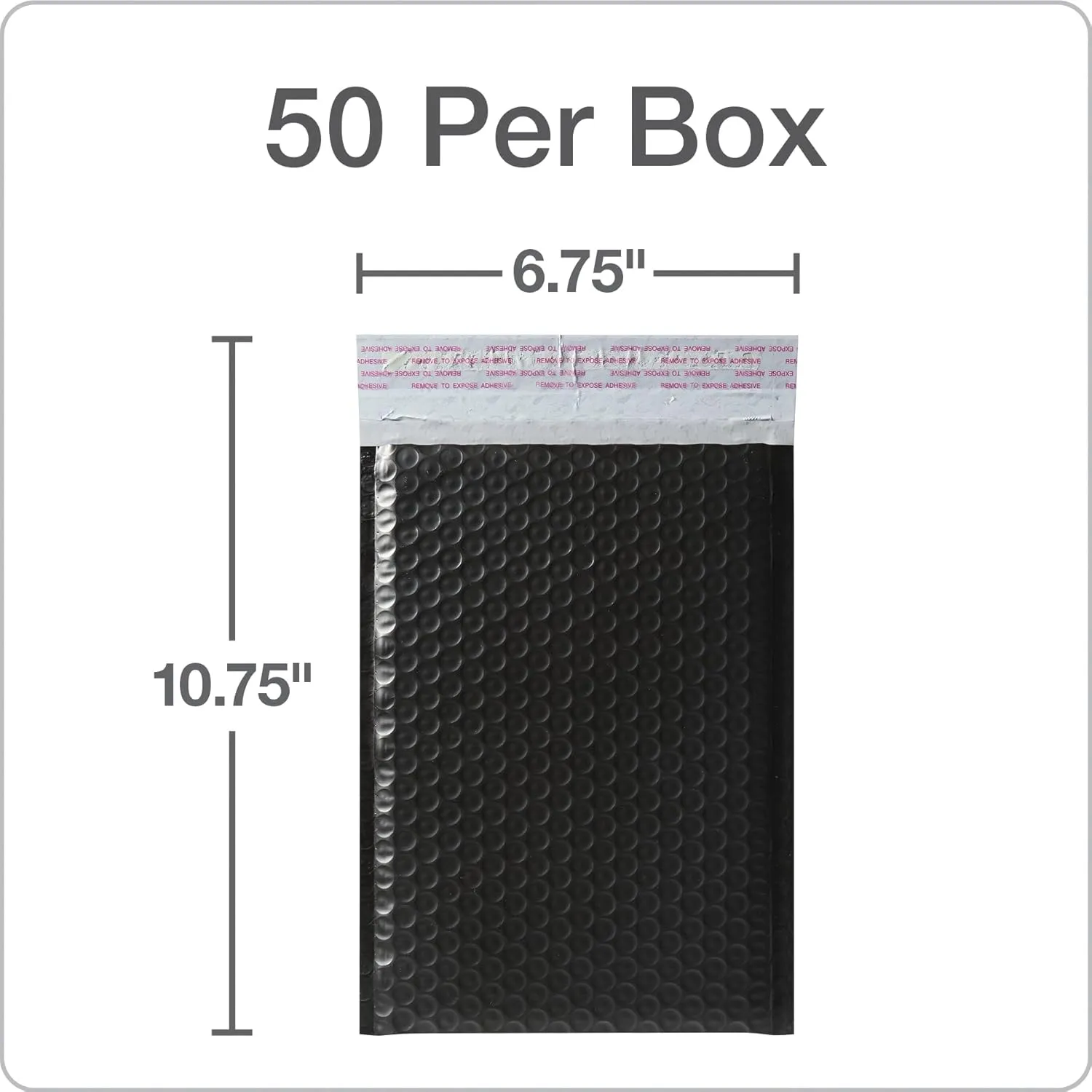 Quality Park Bubble Mailers, 6 x 9, Black Poly Mailers, Padded Envelopes, Shipping Bags, Water Resistant, Self Seal, 50 Per Box (1002351)