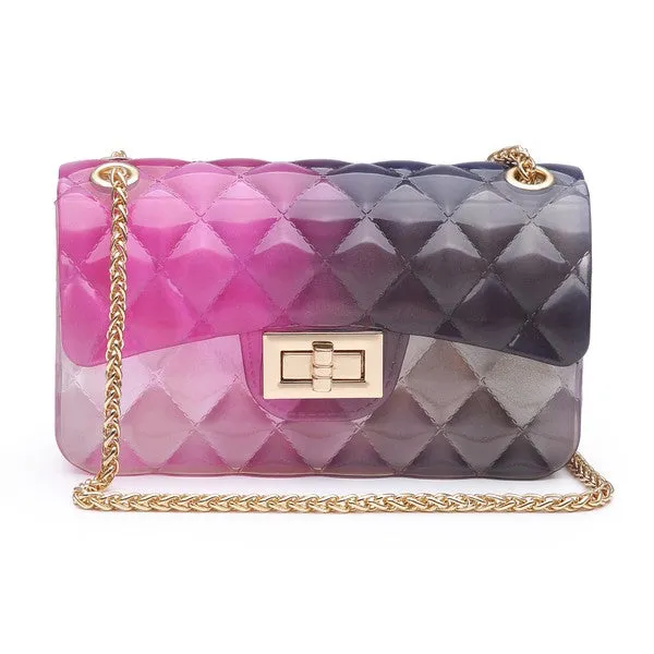 Quilt Embossed Multi Color Jelly Shoulder Bag Available in 3 Colors