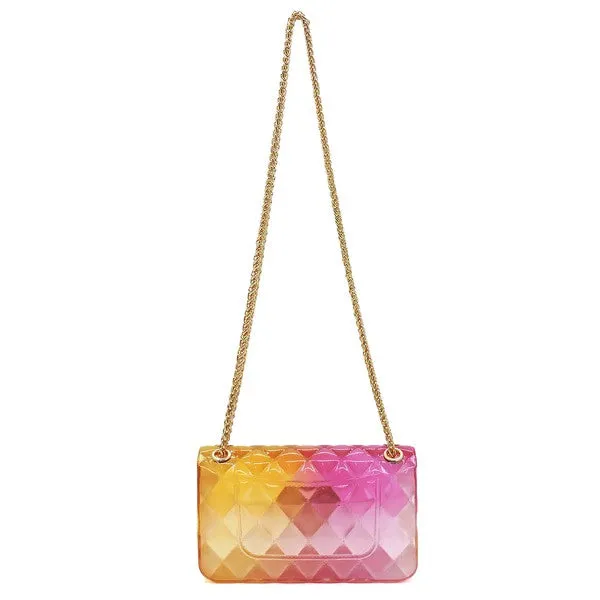 Quilt Embossed Multi Color Jelly Shoulder Bag Available in 3 Colors