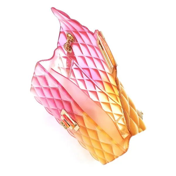 Quilt Embossed Multi Color Jelly Shoulder Bag Available in 3 Colors
