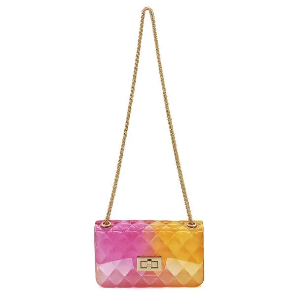 Quilt Embossed Multi Color Jelly Shoulder Bag Available in 3 Colors