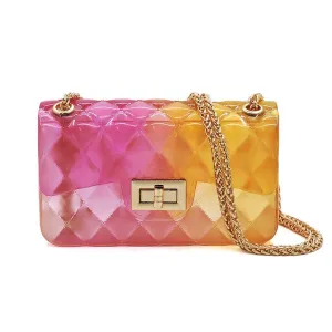 Quilt Embossed Multi Color Jelly Shoulder Bag Available in 3 Colors