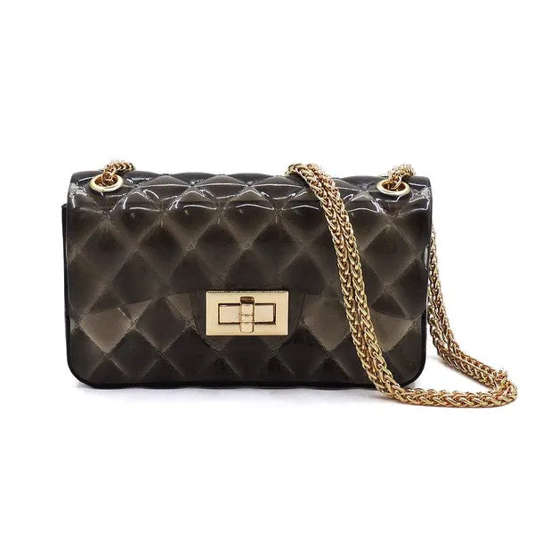 Quilt Embossed Multi Color Jelly Shoulder Bag Available in 3 Colors
