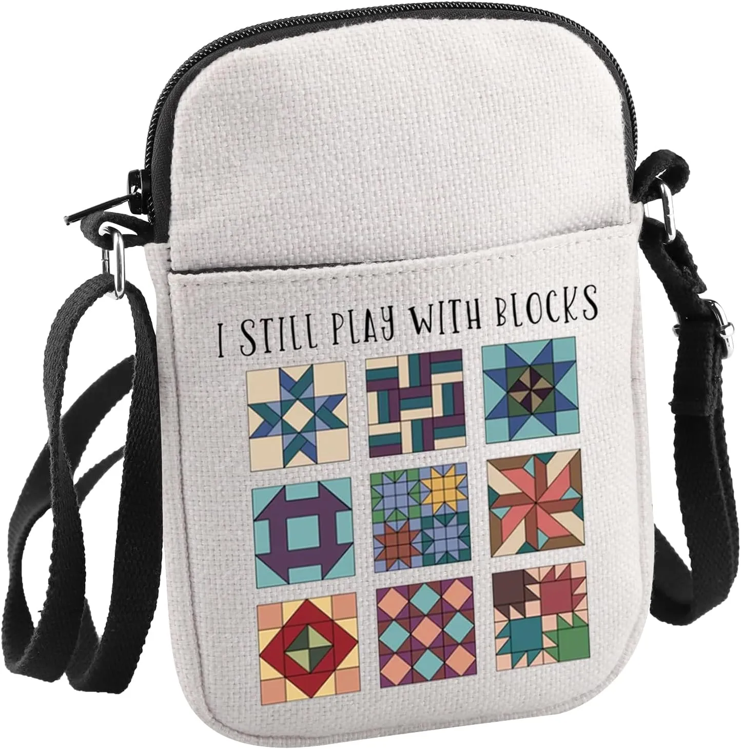 Quilting Gift I Still Play with Blocks Crossbody Bag Quilt Retreat Gift Quilt Block Gift