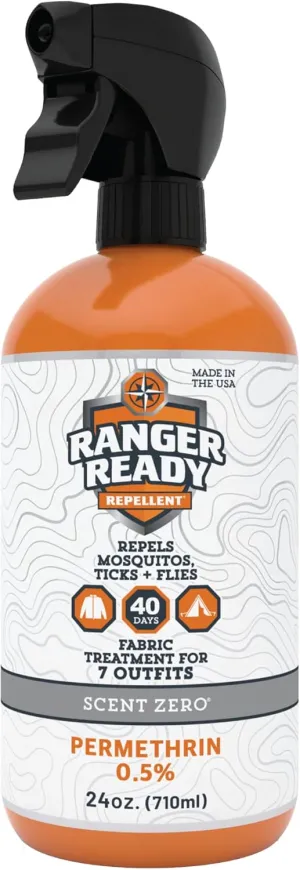 Ranger Ready Repellents Permethrin Spray for Clothes and Outdoor Gear - Permethrin Insect & Tick Repellent - Scent Zero (24 fl oz, Pack of 1)
