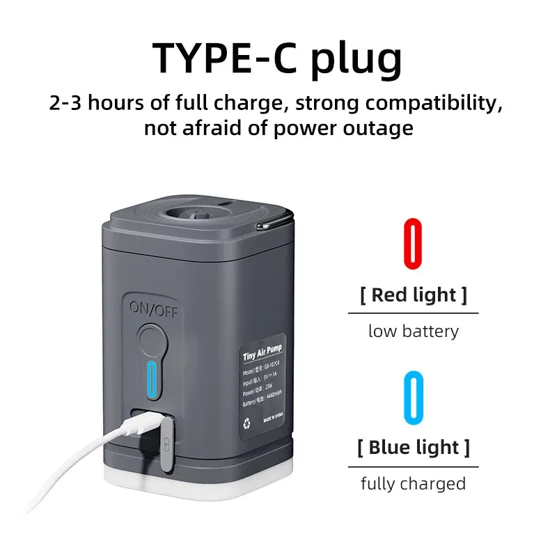 Rechargeable Air Pump with LED Light: Compact and Powerful