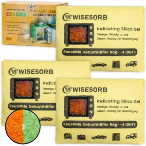 Rechargeable Gun Safe Dehumidifier, Indicating Desiccant Packs with Transparent Window for Storage Reusable Silica Gel Packets Moisture Absorbers Safe Dehumidifier (120 Gram, 3 PACK)