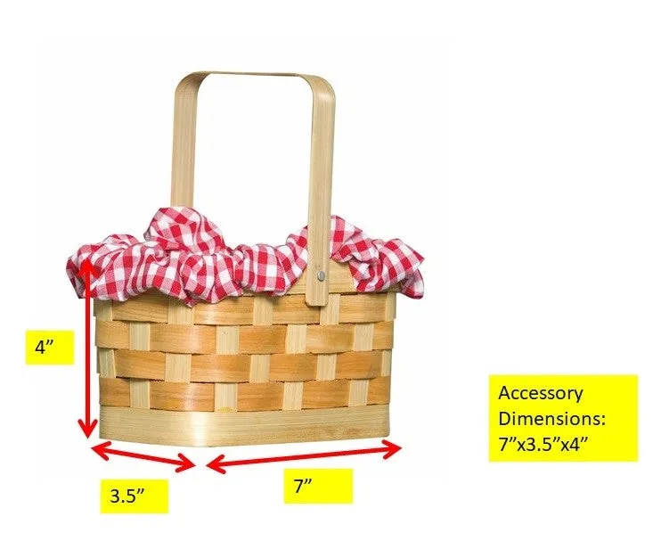 Red Gingham Basket Purse, Costume Accessory