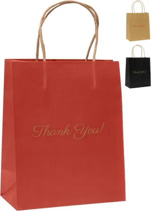 Red Paper Bags 50 Pack, 8"x10"x4" Wedding Gift Bag, Bags for Small Business, Goodie Bag, Party Gift, Party Favour Bag