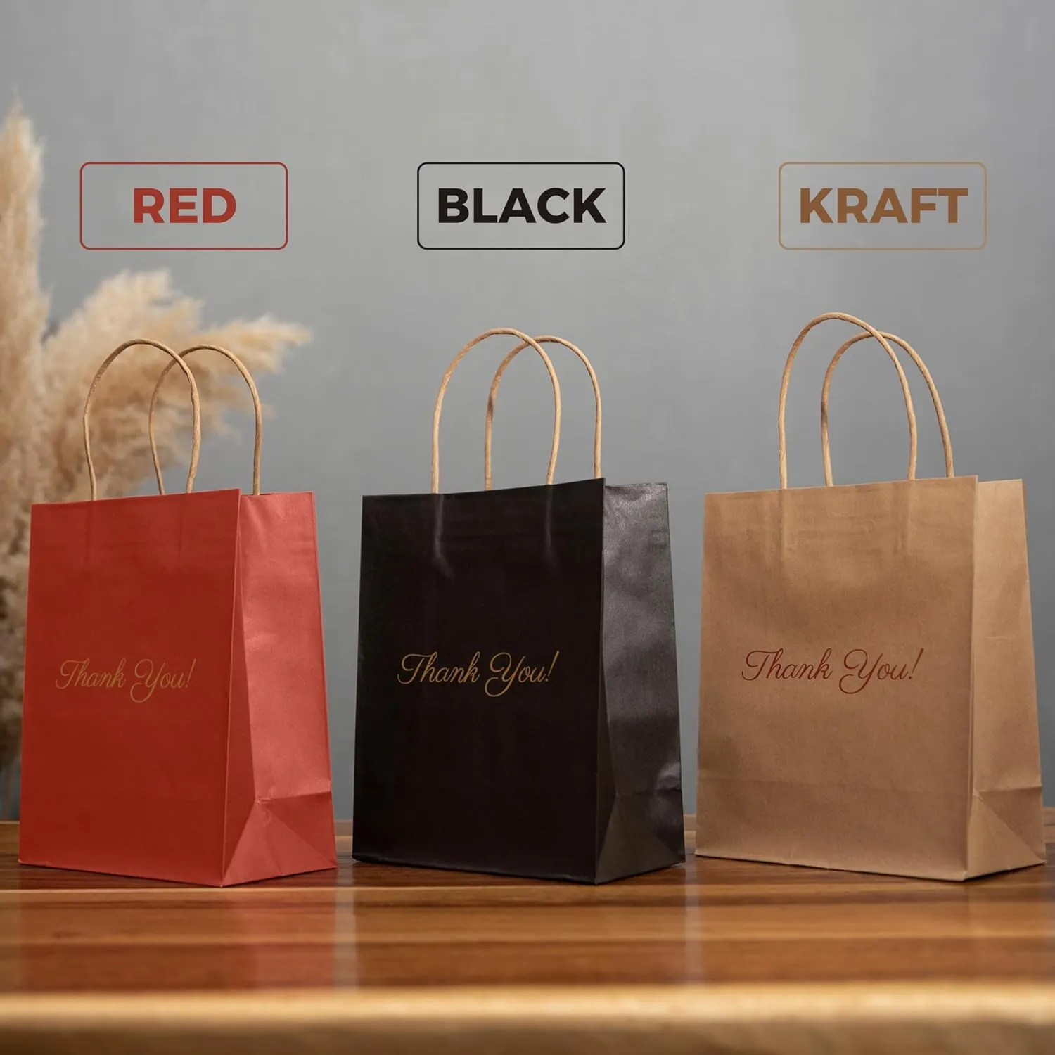 Red Paper Bags 50 Pack, 8"x10"x4" Wedding Gift Bag, Bags for Small Business, Goodie Bag, Party Gift, Party Favour Bag