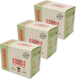 Reliance Products Double Doodie Disposable Plastic 2L Capacity Portable Camping Toilet Waste Bags for Outdoor Camping and Tailgating, Black (18 Bags)