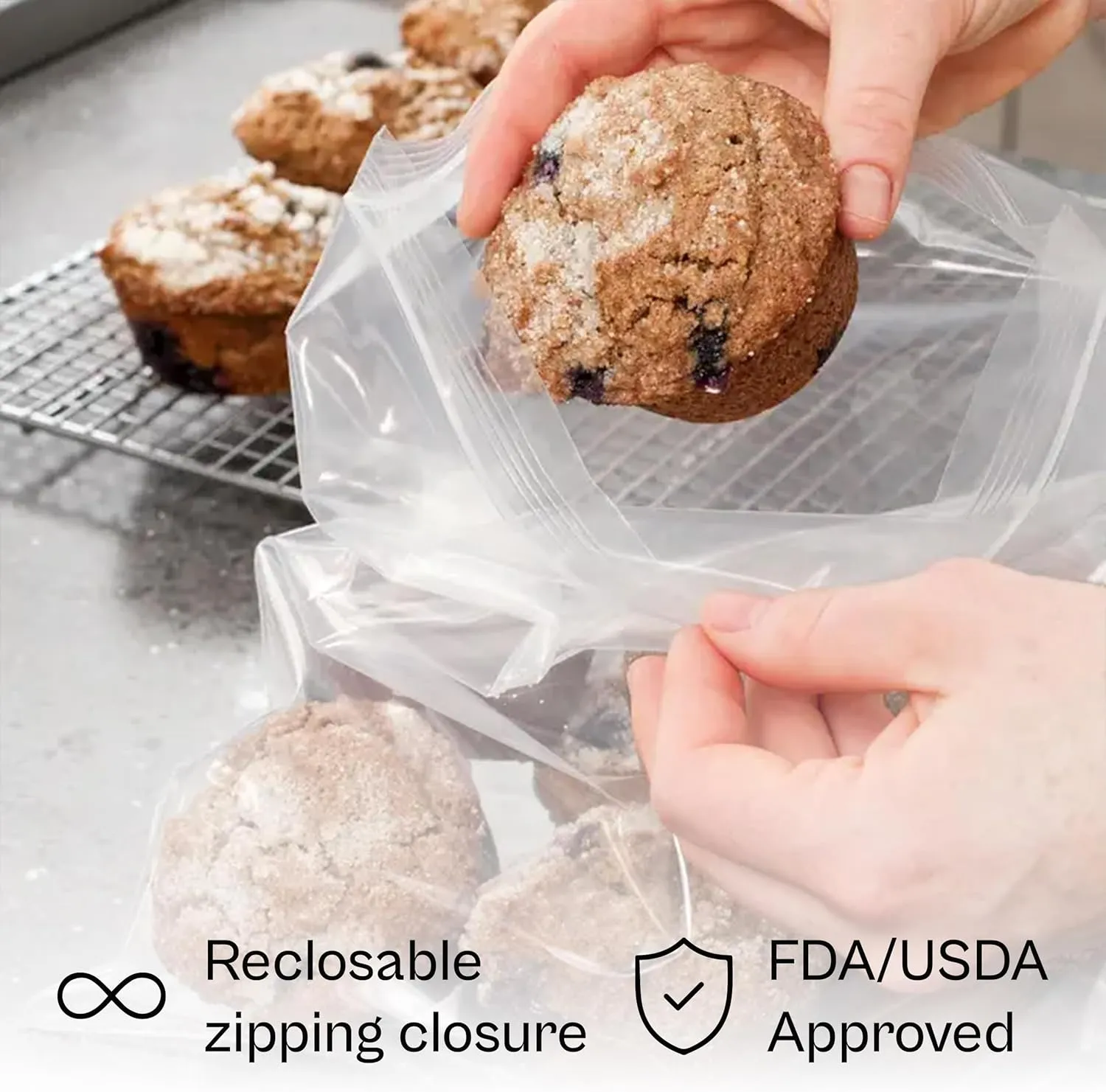 Resealable Poly Bags for Storage, 3 x 3 Inch, 1000 Pack, 4 Mil, Zipper Lock Closure, Reclosable Plastic Zip Bags