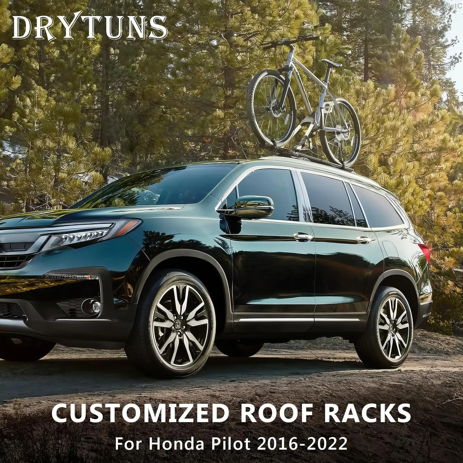 Roof Rack Cross Bars for 2016-2022 Honda Pilot with Flush Side Rails, Aluminum Roof Racks for Rooftop Cargo Carrier Bag Kayak Canoe Bike Snowboard Skiboard