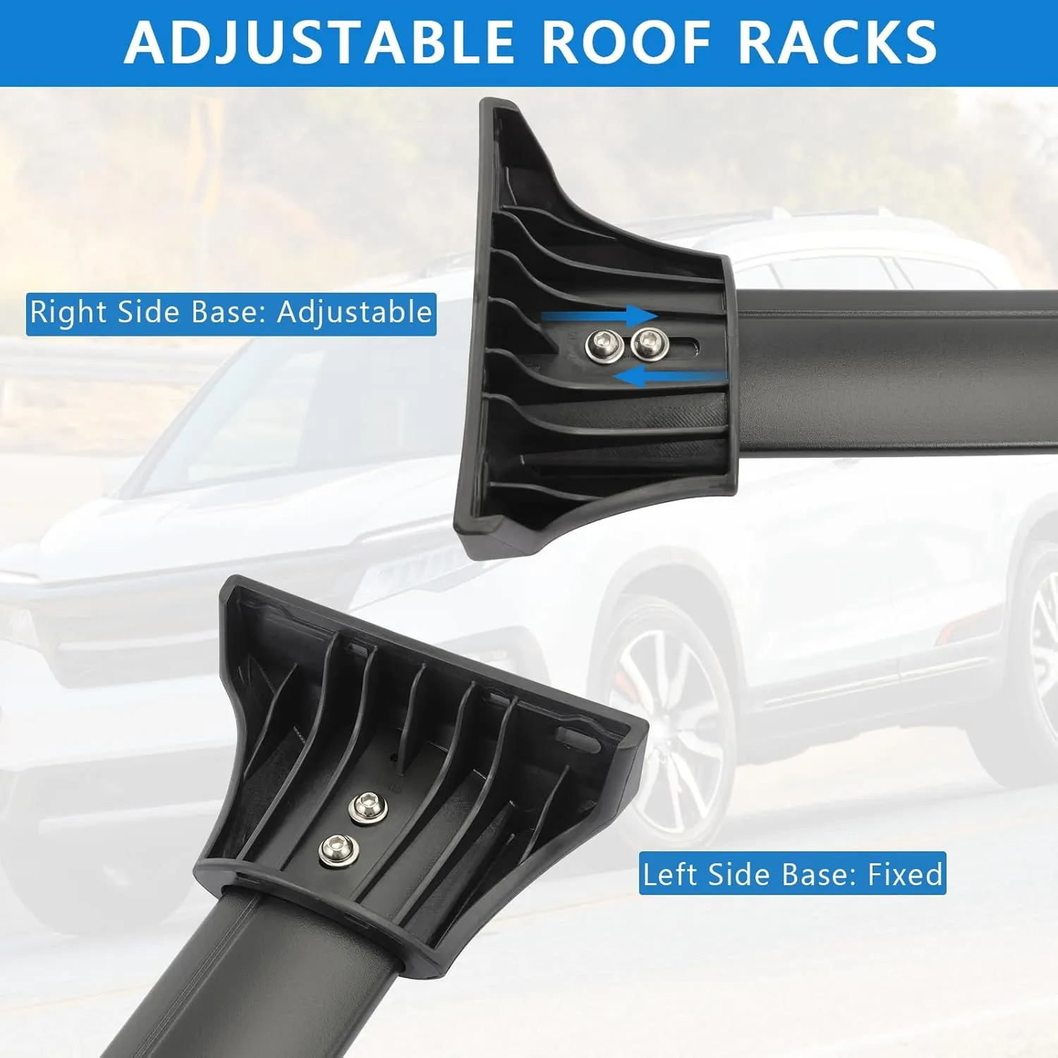 Roof Rack Cross Bars for 2016-2022 Honda Pilot with Flush Side Rails, Aluminum Roof Racks for Rooftop Cargo Carrier Bag Kayak Canoe Bike Snowboard Skiboard