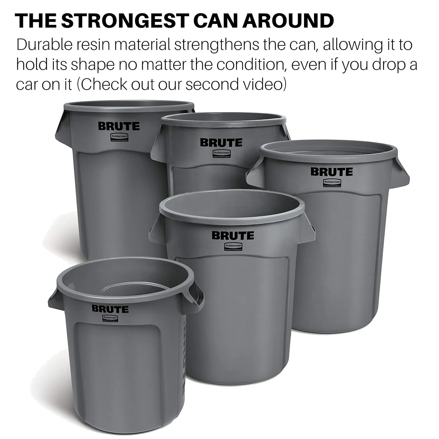 Rubbermaid Commercial Products BRUTE Heavy-Duty Round Trash/Garbage Can, 20-Gallon, Green, for Landscapers/Construction Sites/Restaurants/Back of House/Offices/Warehouses, Pack of 6