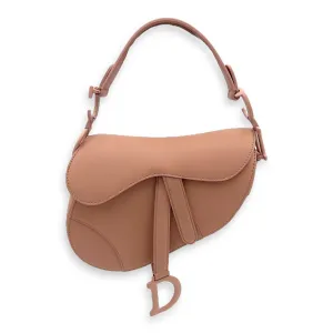 Saddle Mini Beige Top Handle Bag in Ultra Matte, Matte hardware