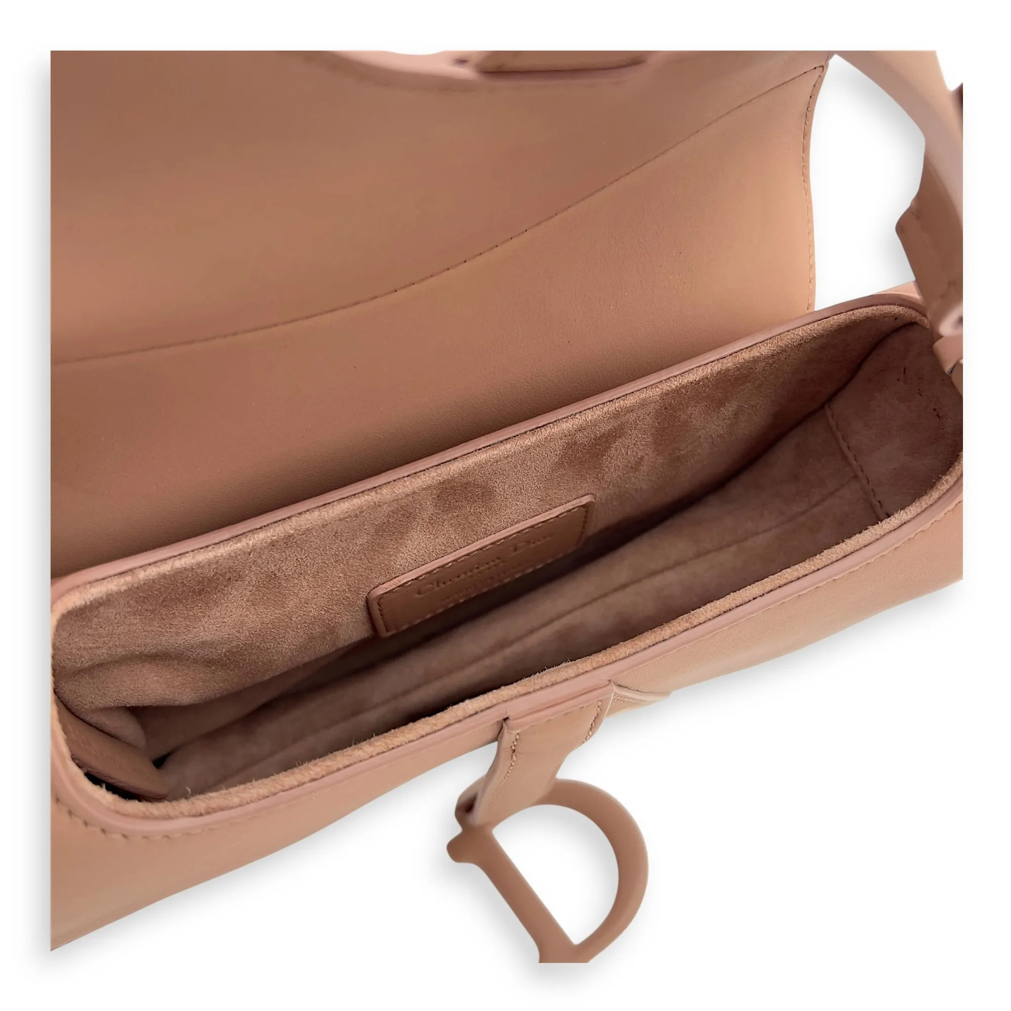 Saddle Mini Beige Top Handle Bag in Ultra Matte, Matte hardware